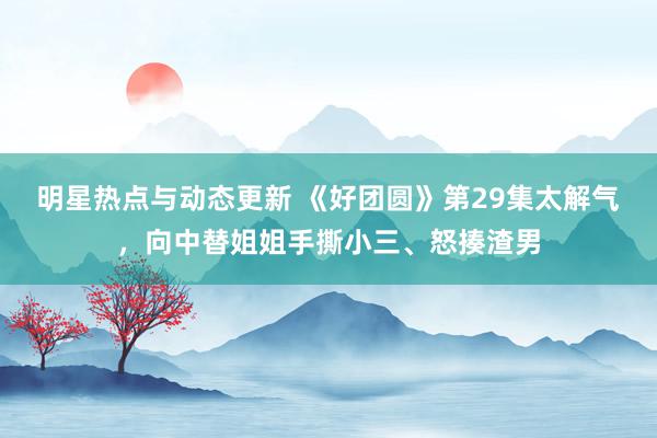 明星热点与动态更新 《好团圆》第29集太解气，向中替姐姐手撕小三、怒揍渣男