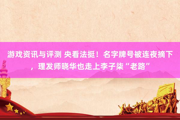 游戏资讯与评测 央看法挺！名字牌号被连夜摘下，理发师晓华也走上李子柒“老路”