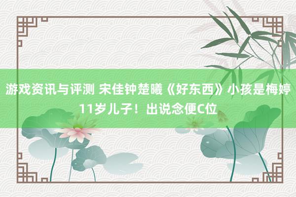 游戏资讯与评测 宋佳钟楚曦《好东西》小孩是梅婷11岁儿子！出说念便C位