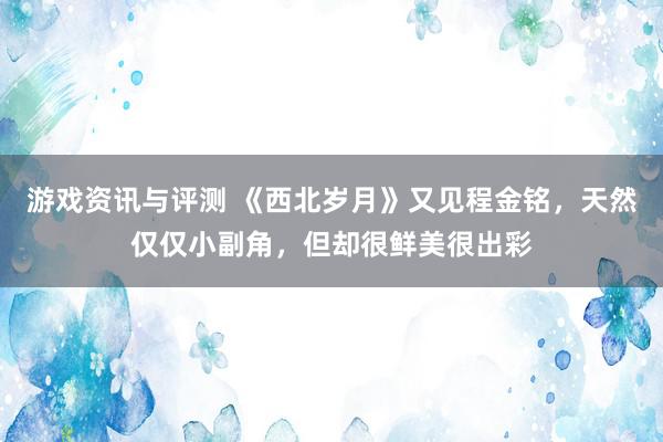 游戏资讯与评测 《西北岁月》又见程金铭，天然仅仅小副角，但却很鲜美很出彩