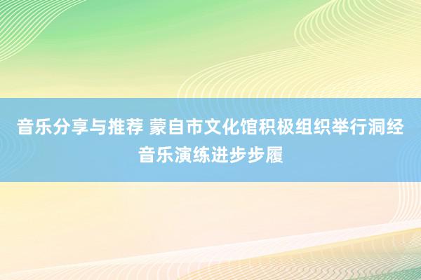 音乐分享与推荐 蒙自市文化馆积极组织举行洞经音乐演练进步步履