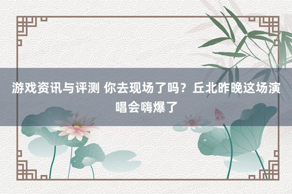 游戏资讯与评测 你去现场了吗？丘北昨晚这场演唱会嗨爆了