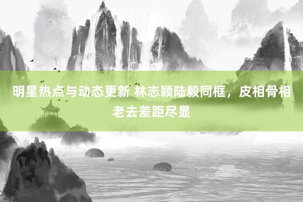 明星热点与动态更新 林志颖陆毅同框，皮相骨相老去差距尽显