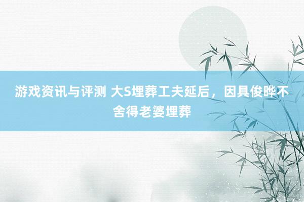 游戏资讯与评测 大S埋葬工夫延后，因具俊晔不舍得老婆埋葬