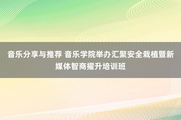 音乐分享与推荐 音乐学院举办汇聚安全栽植暨新媒体智商擢升培训班